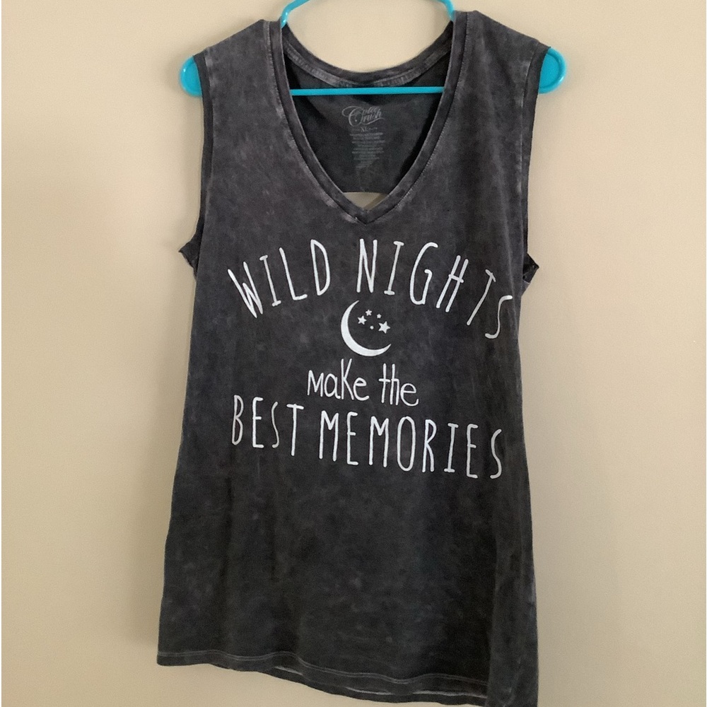 Cut Out Tank Top with Quote